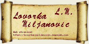 Lovorka Miljanović vizit kartica